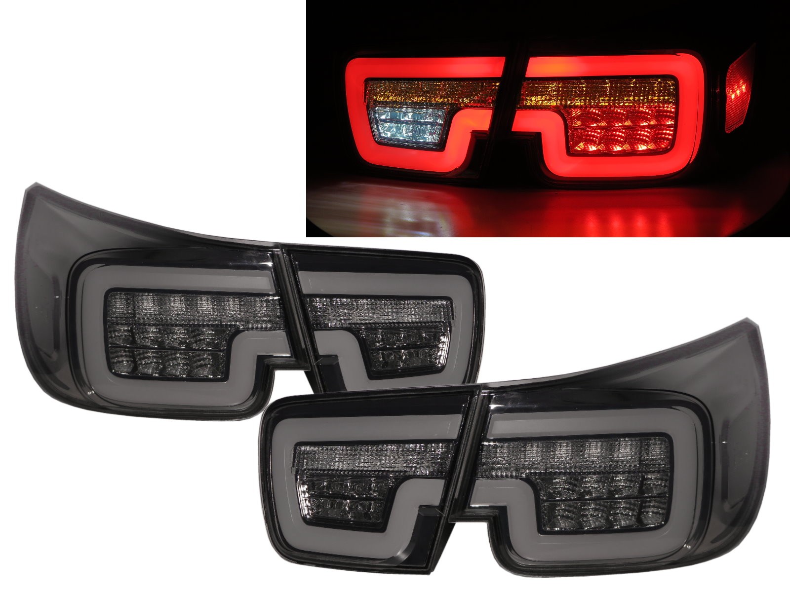 CrazyTheGod Malibu Eighth generation 2012-2016 Sedan 4D LED BAR Tail Rear Light Smoke for CHEVROLET CHEVY