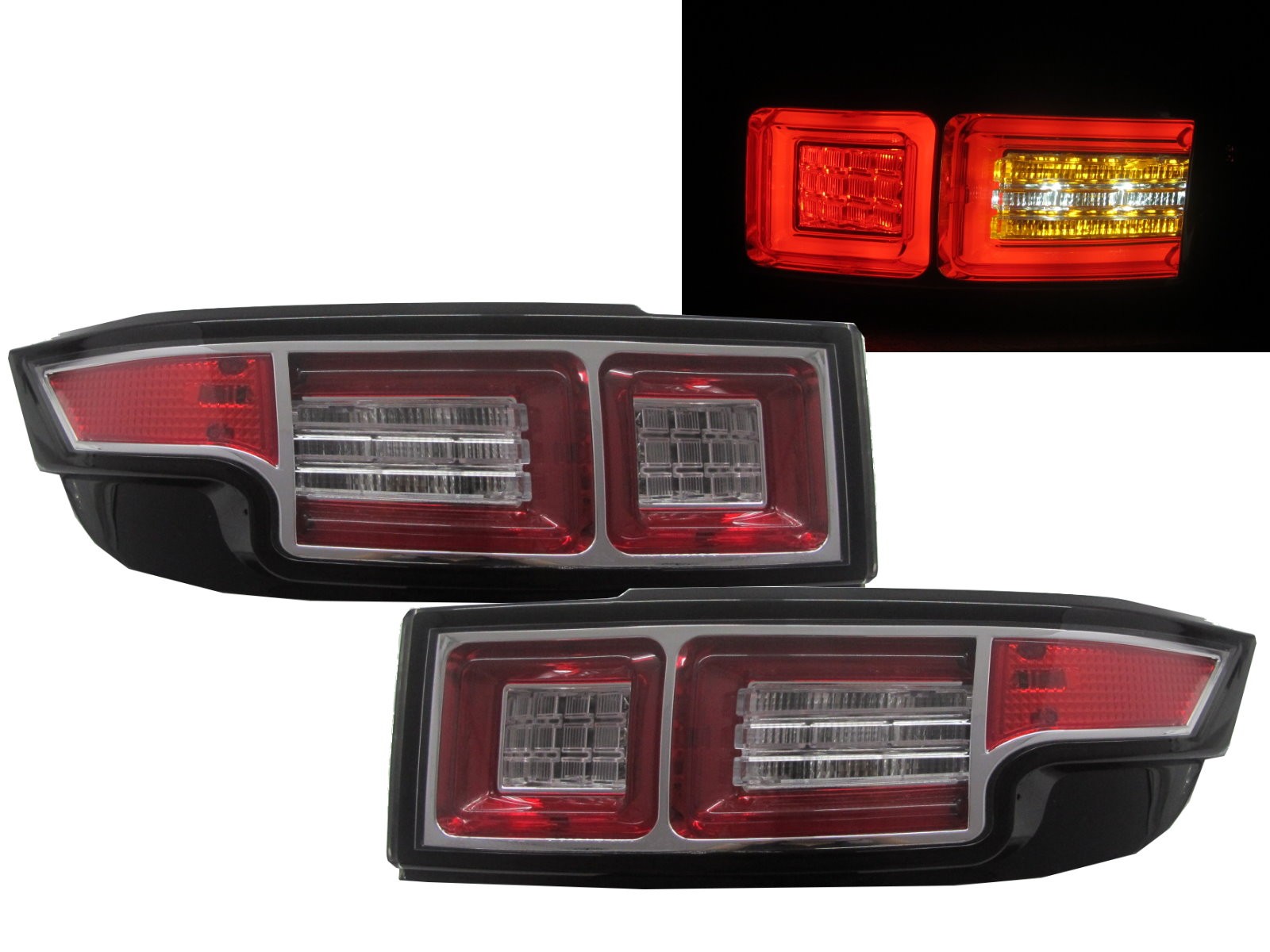 CrazyTheGod Range Rover Evoque L538 2011-Present LED Tail Rear Light CHROME for Land Rover