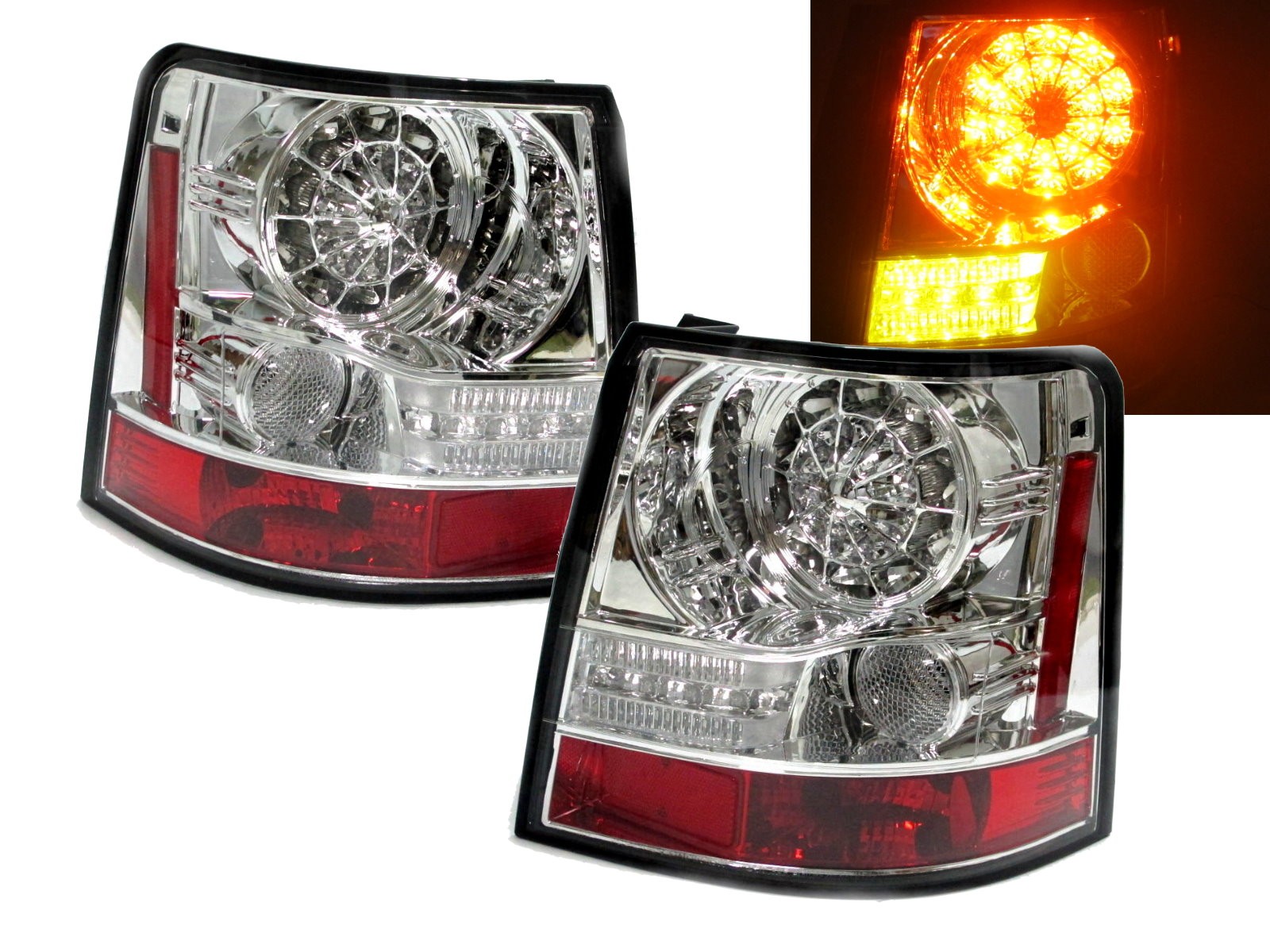 CrazyTheGod Range Rover Sport 2006-2009 L320 LED Tail Rear Light CHROME for Land Rover