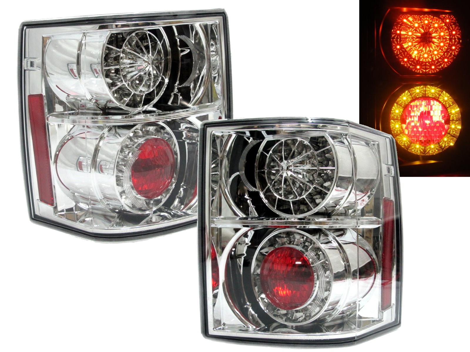 CrazyTheGod Range Rover Third generation 2002-2012 SUV 5D LED Tail Rear Light Chrome for LAND ROVER