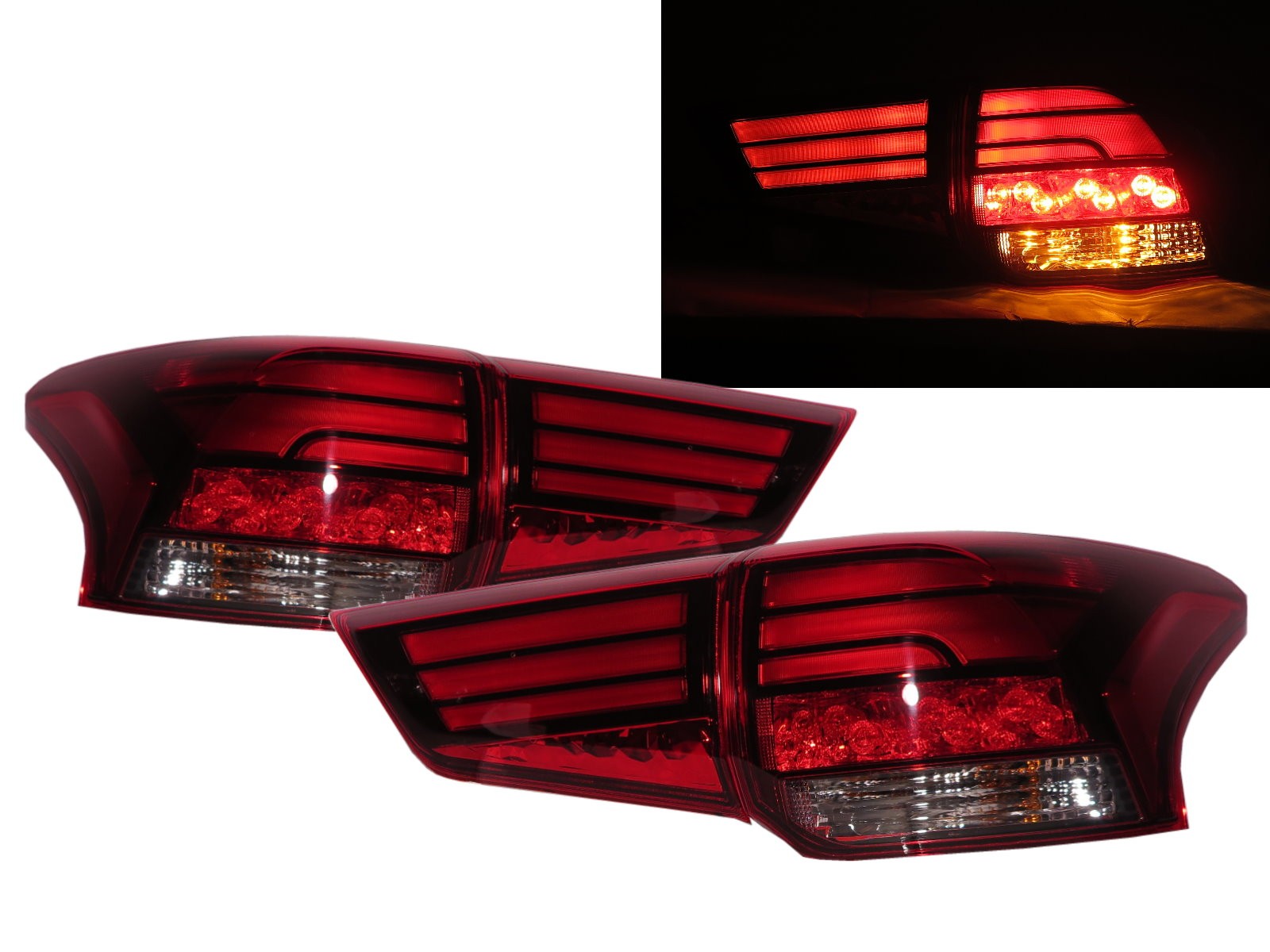 CrazyTheGod Outlander Third generation 2016-present FACELIFT Wagon 5D LED Tail Rear Light Red for Mitsubishi