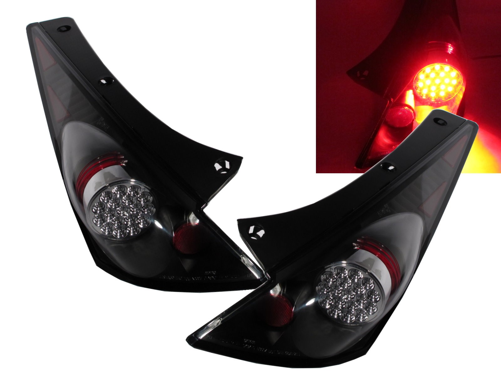 CrazyTheGod 350Z FAIRLADY Z Z33 2003-2005 PRE-FACELIFT Coupe/Roadster 2D LED Tail Rear Light Black for NISSAN