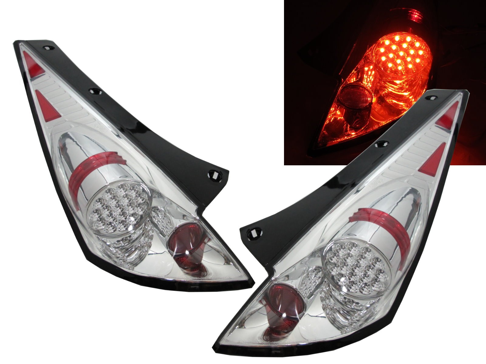 CrazyTheGod 350Z FAIRLADY Z Z33 2003-2005 PRE-FACELIFT Coupe/Roadster 2D LED Tail Rear Light Chrome for NISSAN