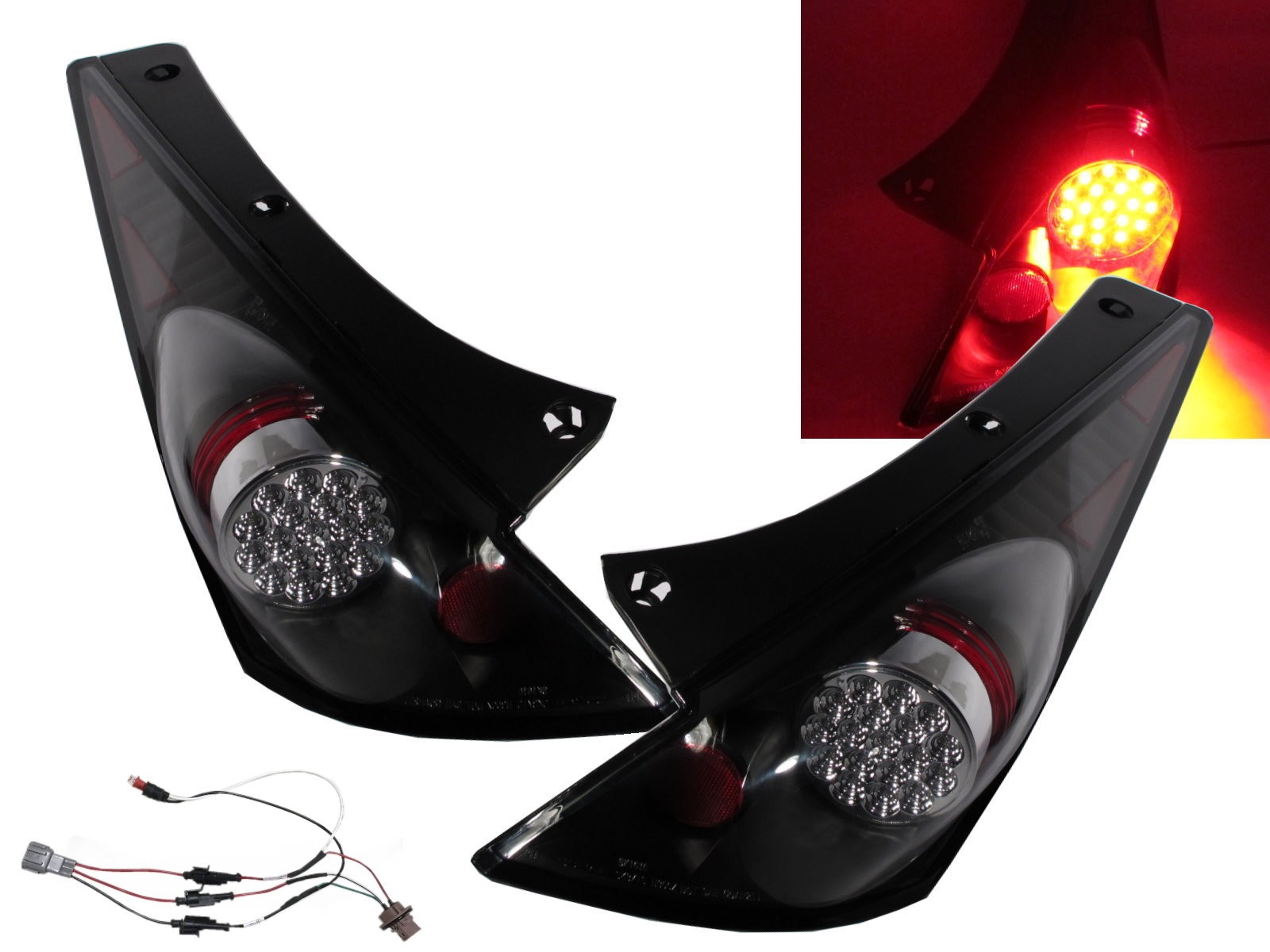 CrazyTheGod 350Z FAIRLADY Z Z33 2007-2009 Facelift Coupe/Roadster 2D LED Tail Rear Light Black for NISSAN