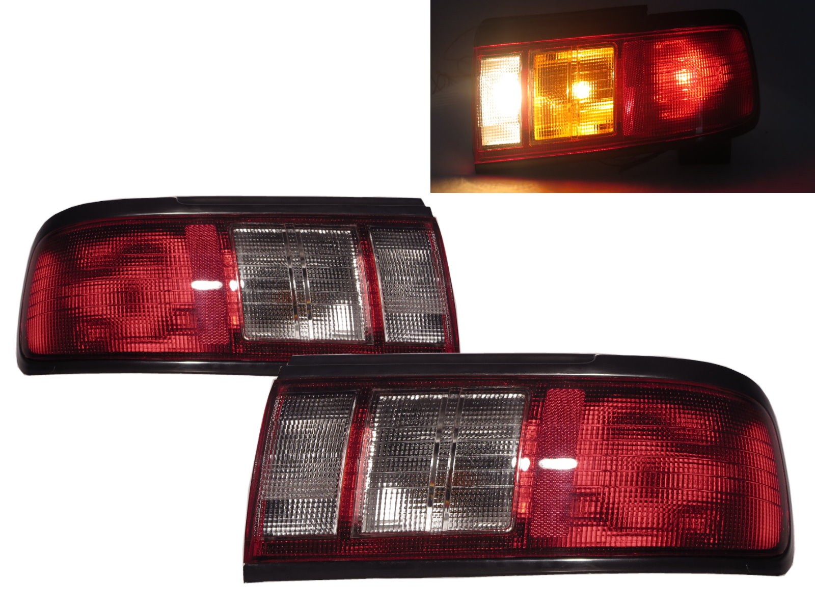 CrazyTheGod Tsuru V16 B13 Third generation 1991-1994 Sedan 2D/4D Tail Rear Light Red/Clear for NISSAN