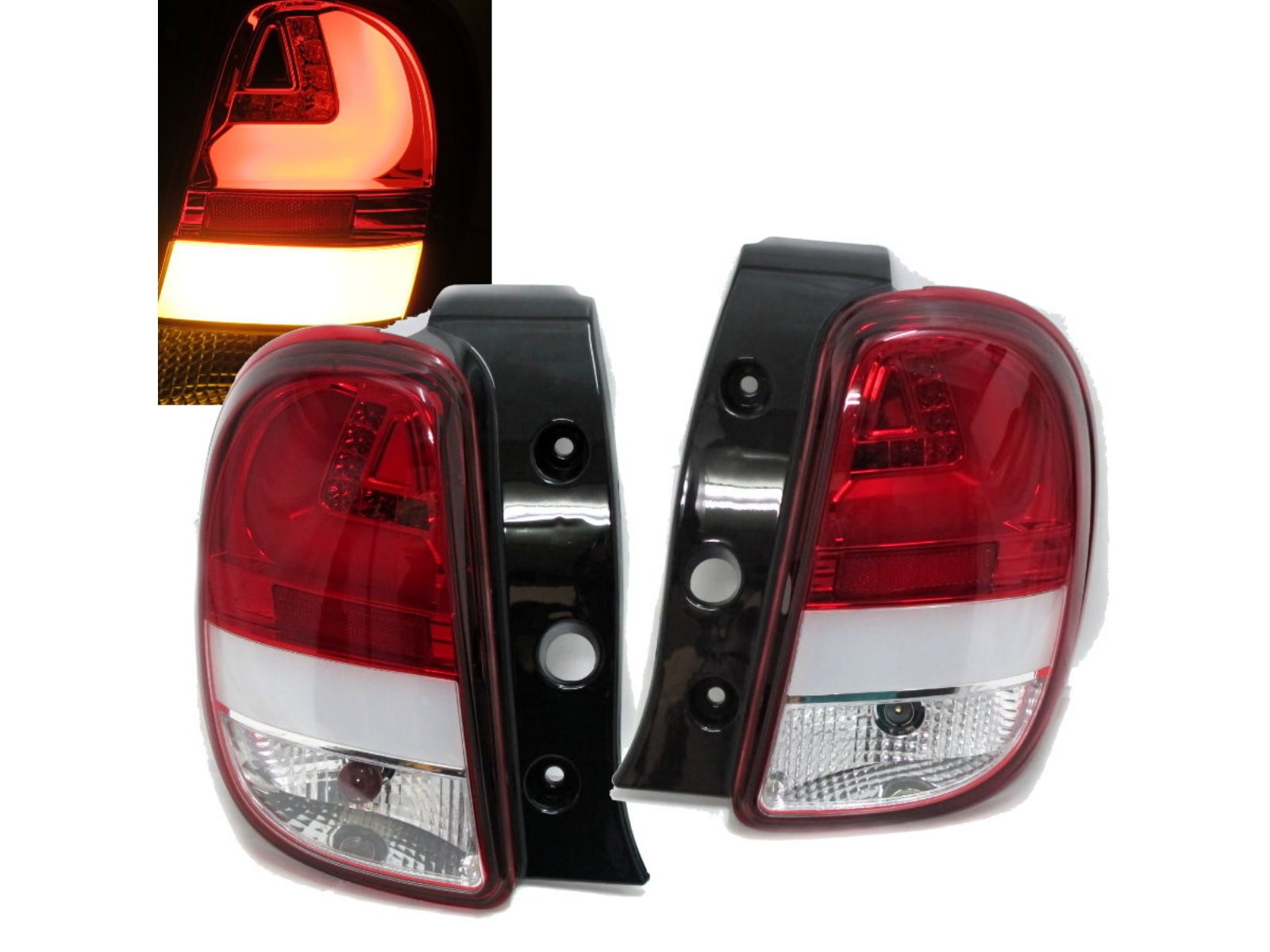 CrazyTheGod Pulse Fourth generation 2010-present Hatchback 5D LED Tail Rear Light Red/White for RENAULT
