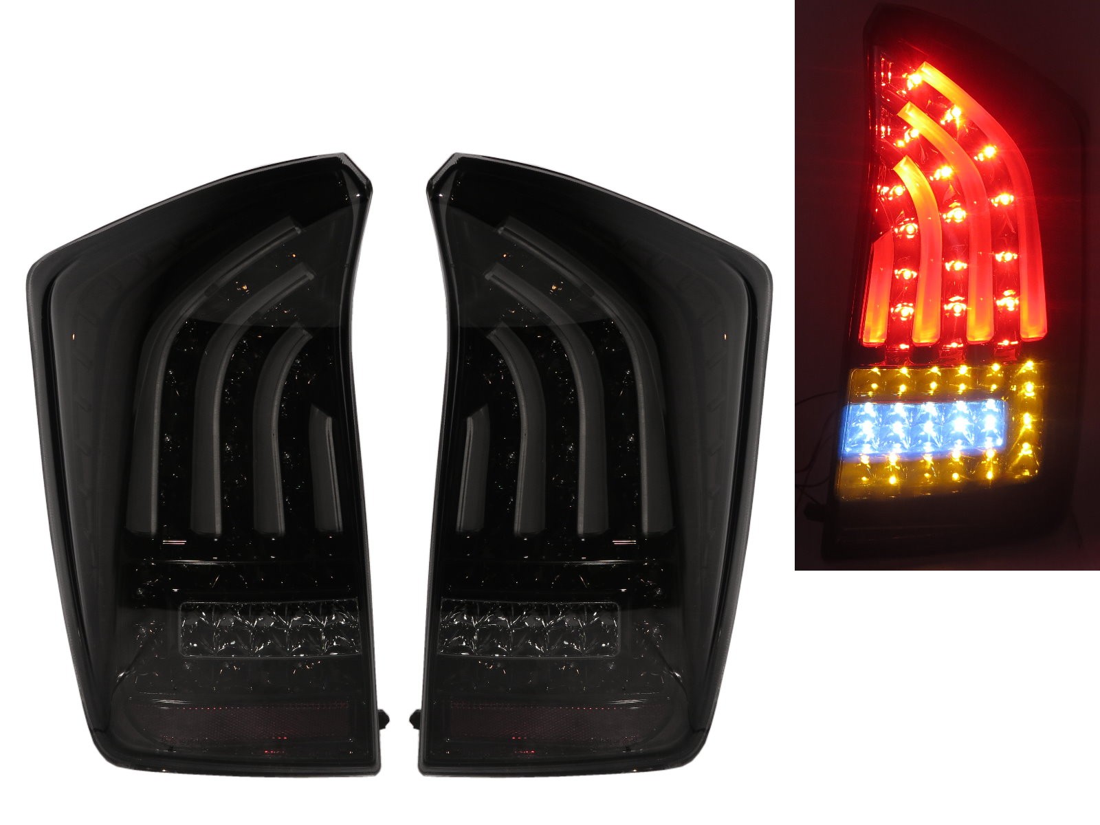 CrazyTheGod PRIUS XW30 Third generation 2009-2011 PRE-FACELIFT Hatchback 5D LED Tail Rear Light Smoke for TOYOTA