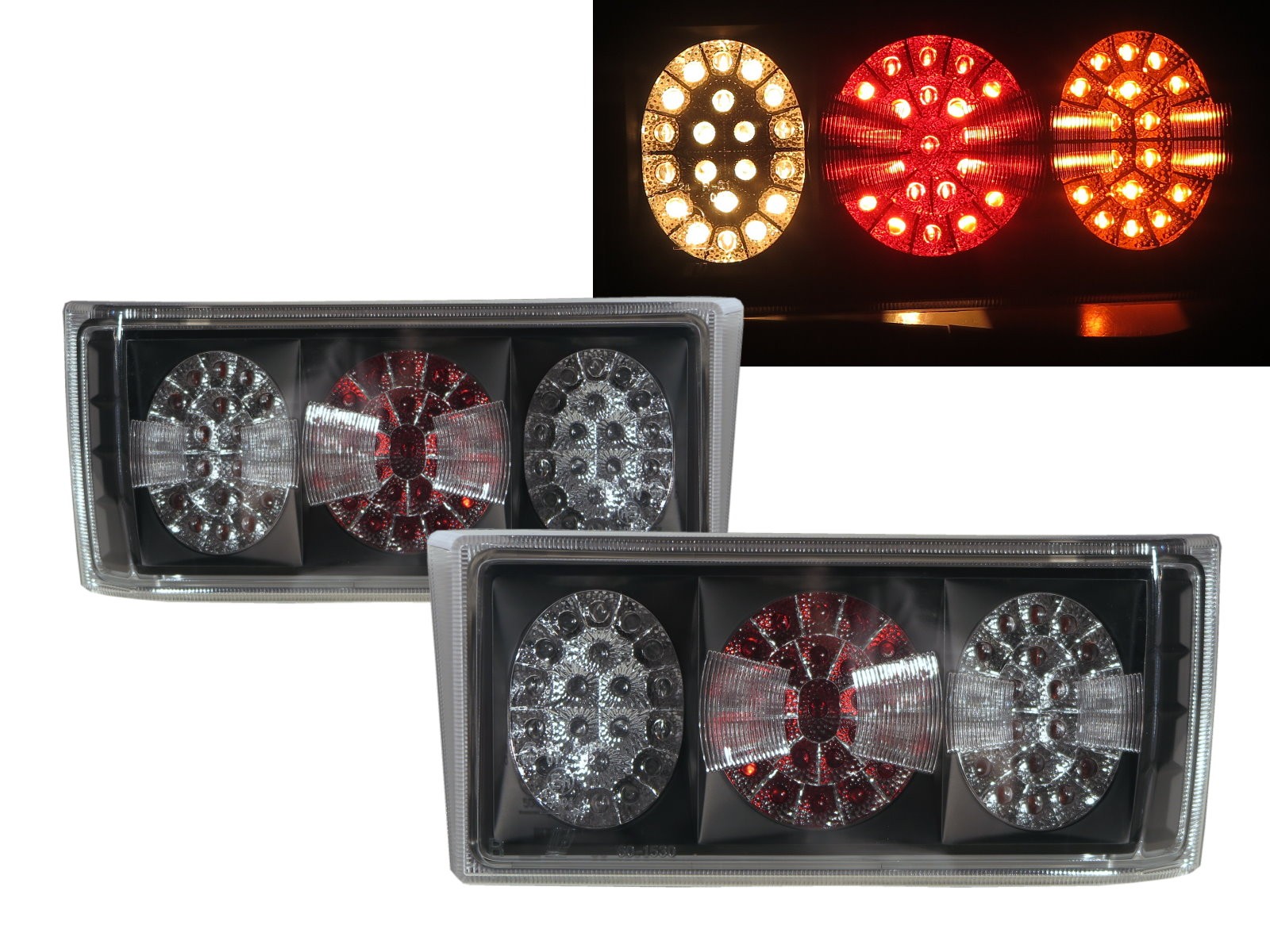 CrazyTheGod Golf1/Rabbit/Caribe/CitiGolf/Cabriolet First generation 1976-1980 Pre-Facelift Hatchback/Convertible 2D/3D/5D LEDLook Tail Rear Light Black for VW Volkswagen