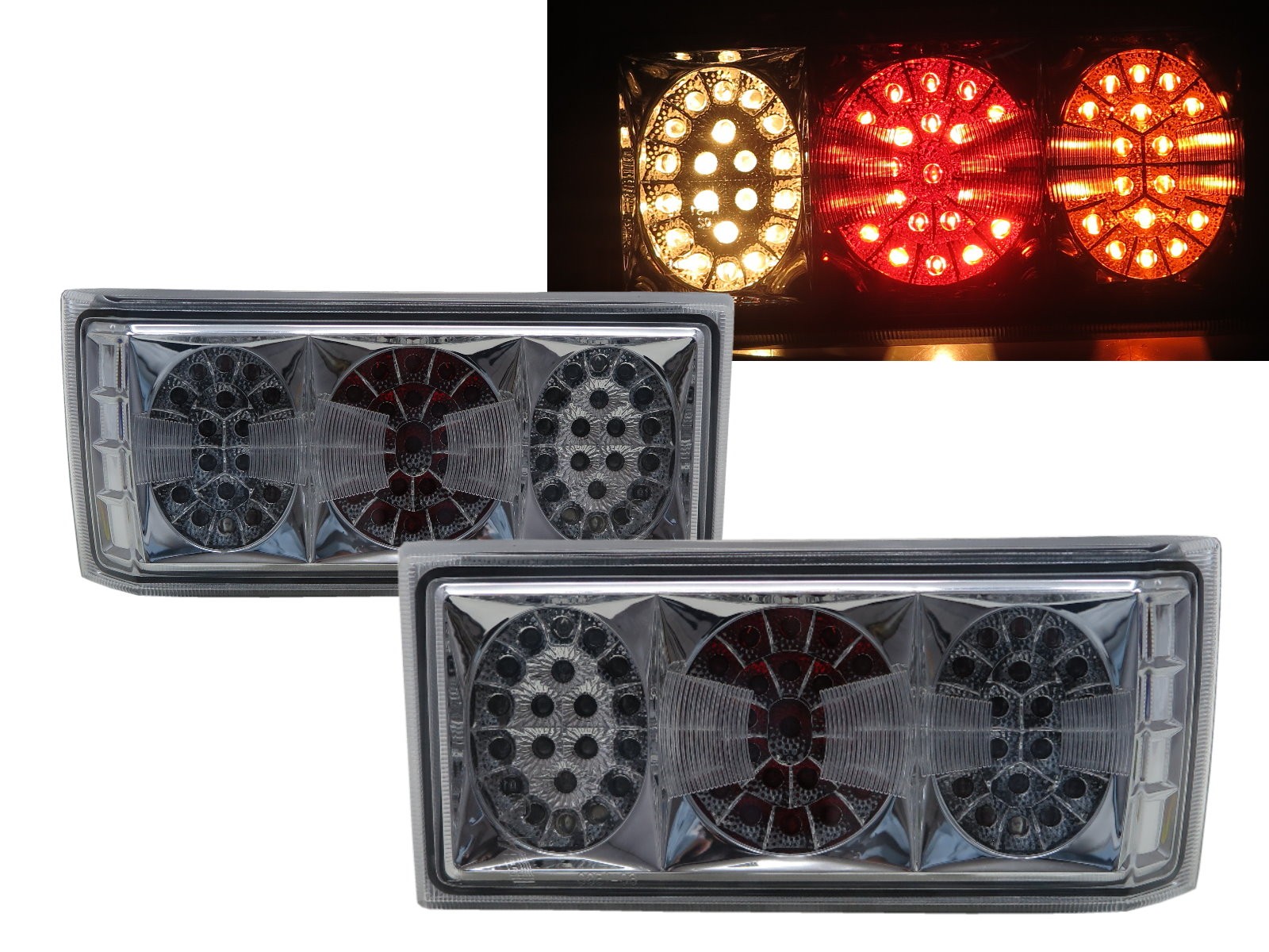 CrazyTheGod Golf1/Rabbit/Caribe/CitiGolf/Cabriolet First generation 1976-1980 Pre-Facelift Hatchback/Convertible 2D/3D/5D Clear Tail Rear Light Chrome for VW Volkswagen