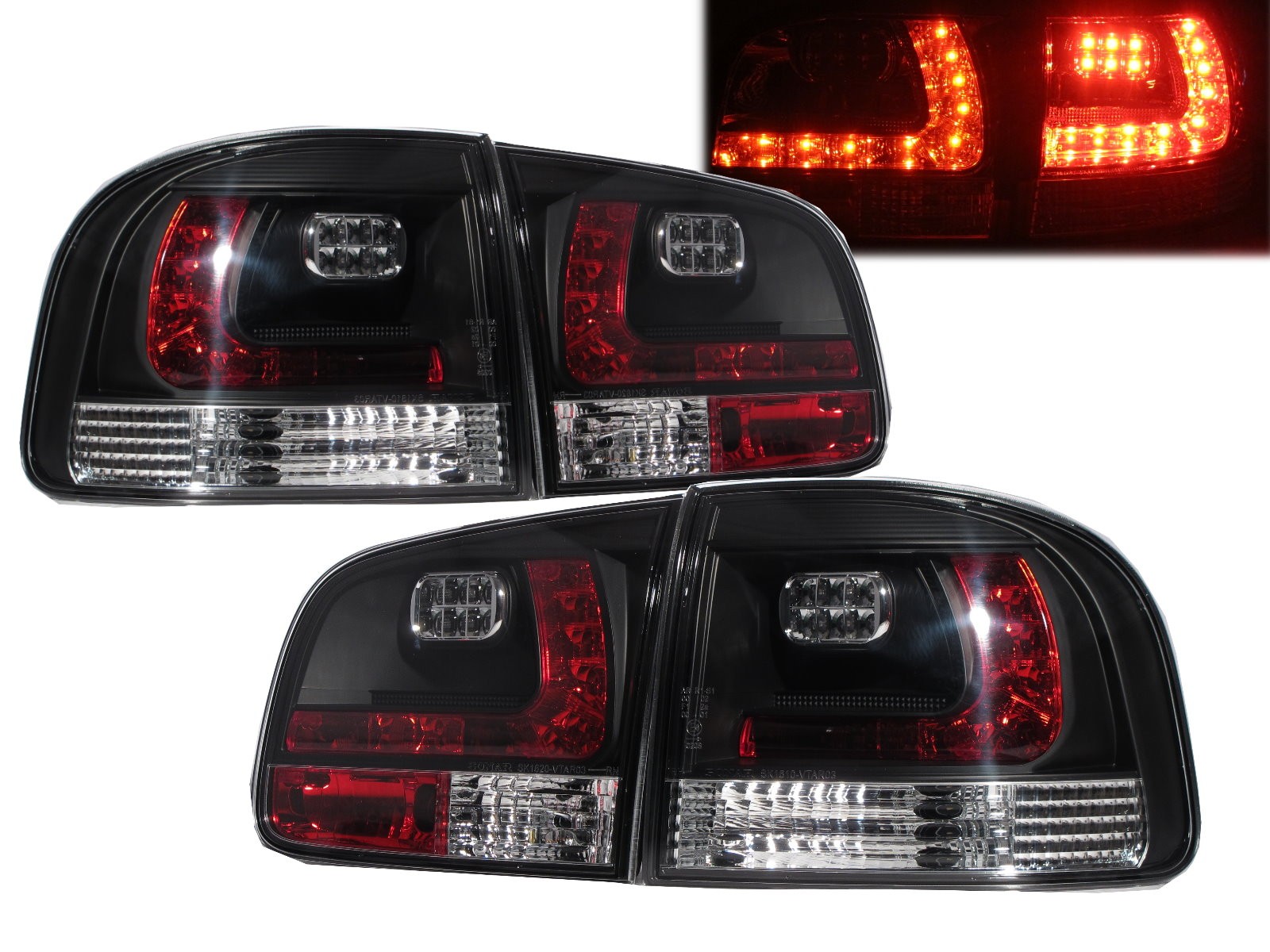 CrazyTheGod TOUAREG MK1 2002-2010 LED Tail Rear Light BLACK for VW Volkswagen