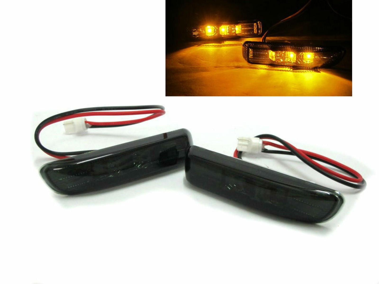 CrazyTheGod 3-Series E46 Fourth generation 1998-2001 PRE-FACELIFT Touring/Sedan/Coupe/Convertible 2D/4D/5D LED Side Fender Marker Light Lamp Smoke for BMW