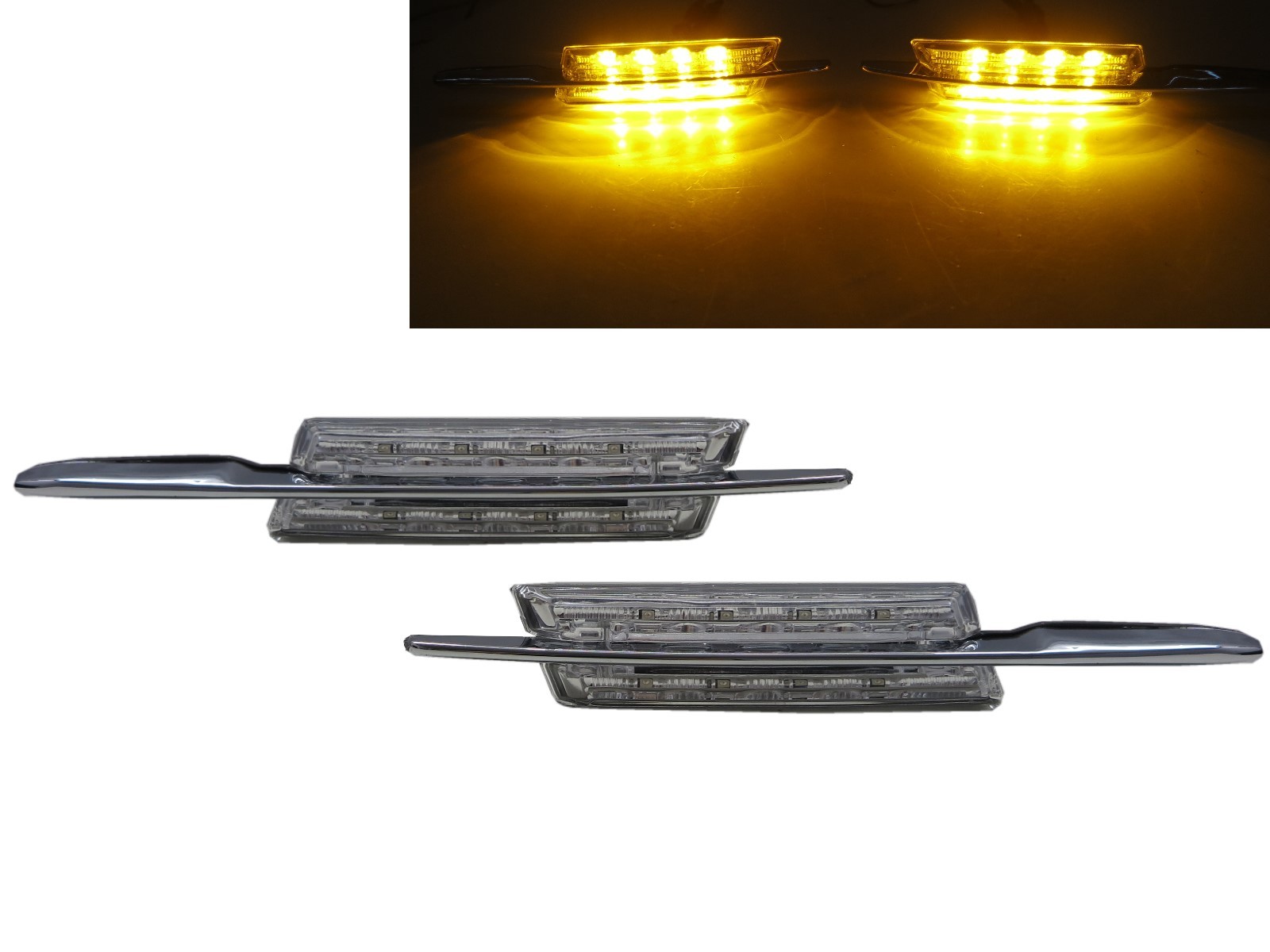 CrazyTheGod 3-Series E90/E91/E92/E93 Sixth generation 2004-2013 Sedan/Wagon/Coupe/Convertible 2D/4D/5D LED Side Marker Light Lamp Chrome for BMW