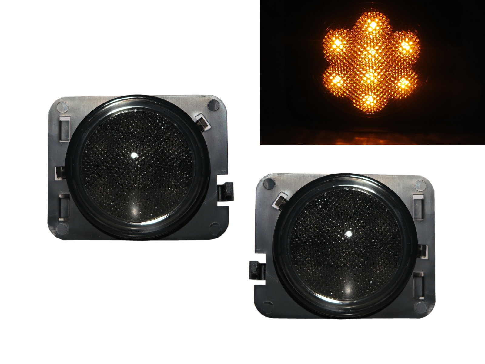 CrazyTheGod Wrangler JK Third generation 2007-2018 Convertible/SUV 2D/4D LED Side Marker Light Lamp Smoke for JEEP