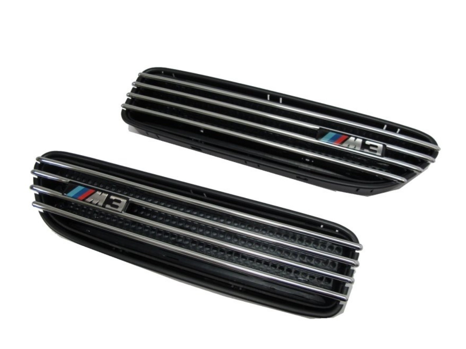 CrazyTheGod 3-Series E36/E30/E46/E90/E91/E92/E93 1982-2013 Sedan/Wagon/Coupe/Convertible 2D/4D/5D Fender Vent Grille Chrome/Black for BMW