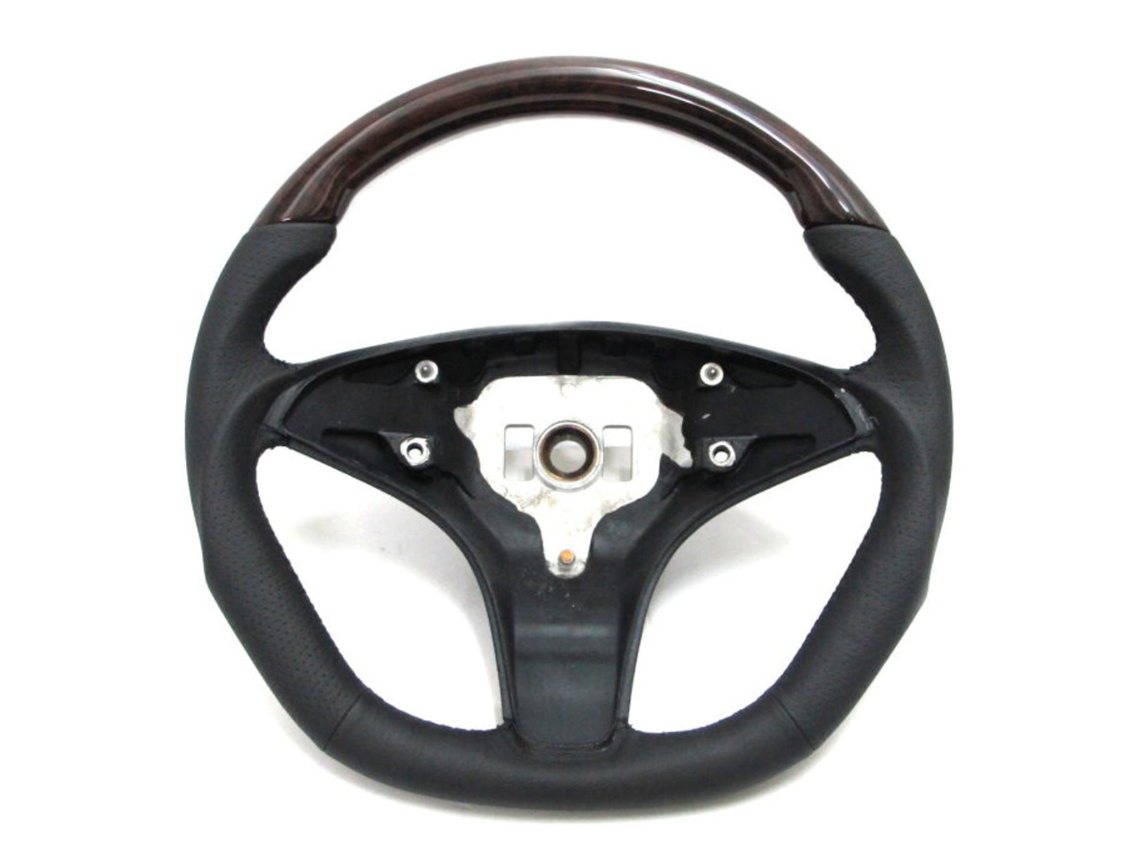 CrazyTheGod W204 2007-2011 PRE-FACELIFT STEERING WHEEL SPORT Walnut WOOD BLACK Leather for Mercedes-Benz