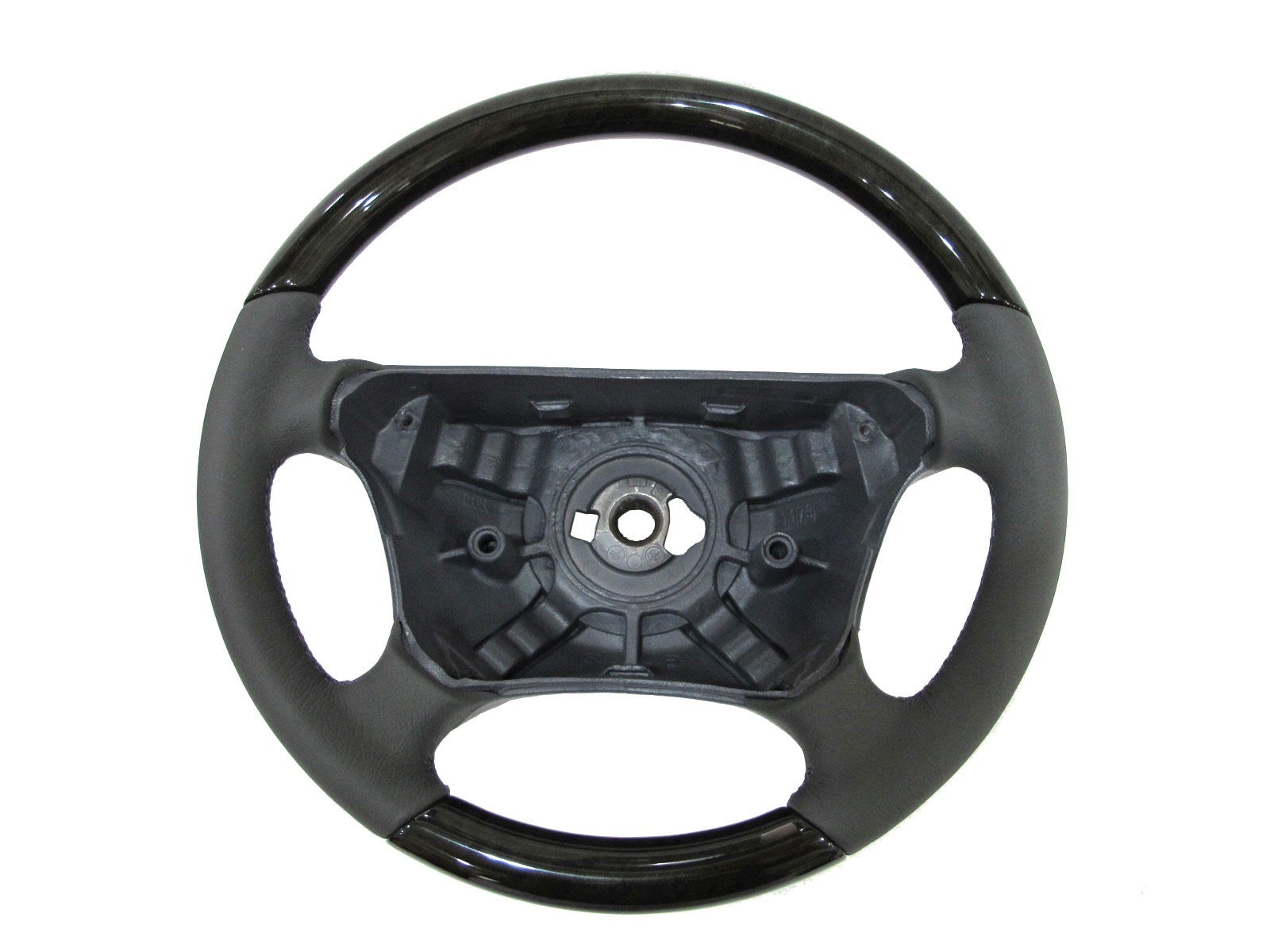 CrazyTheGod W463 2000-2002 -STEERING WHEEL OE BIRDEYE WOOD GRAY Leather for Mercedes-Benz