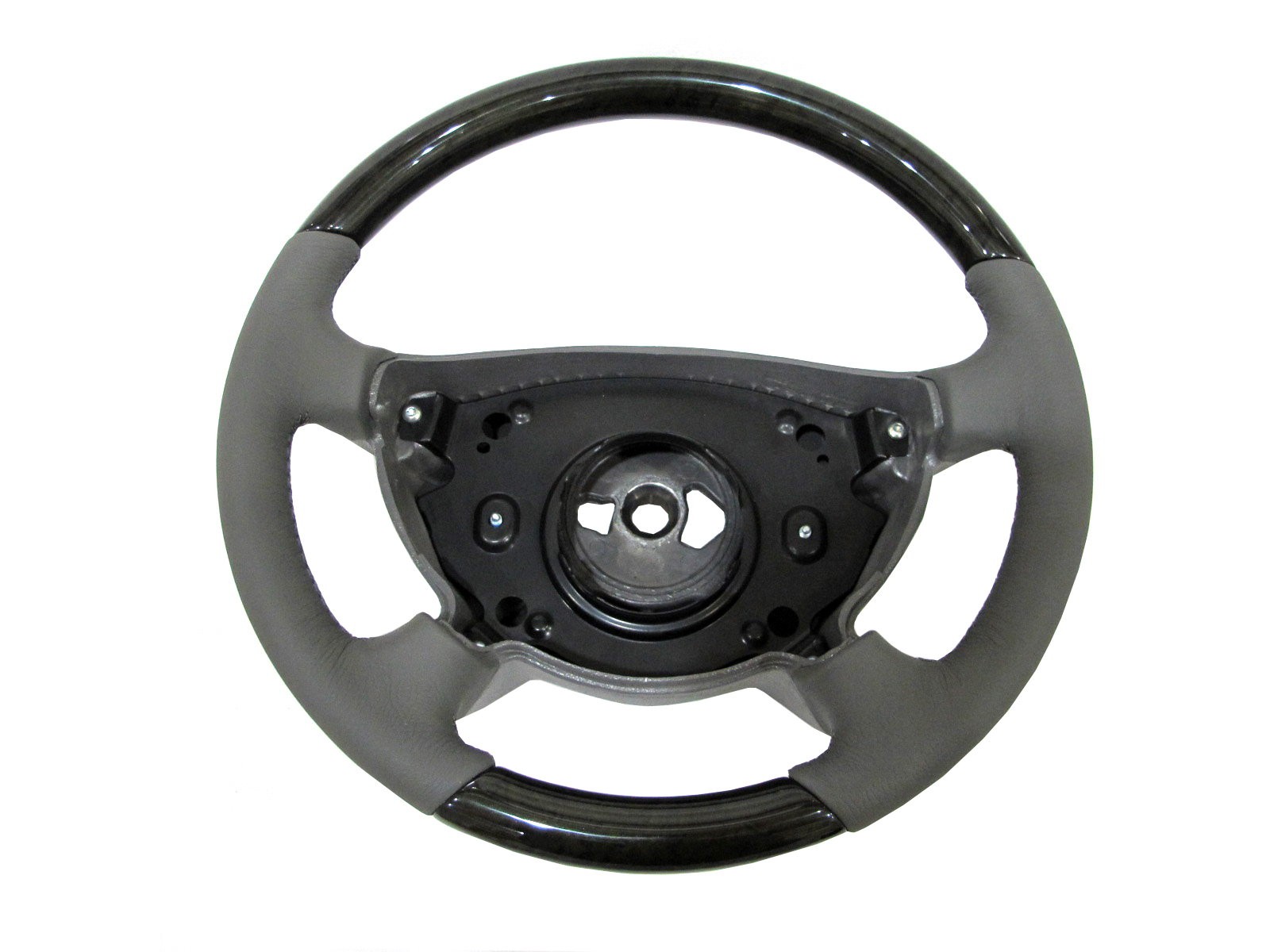 CrazyTheGod W211/S211 2003-2006 PRE-FACELIFT STEERING WHEEL OE BIRDEYE WOOD GRAY Leather for Mercedes-Benz
