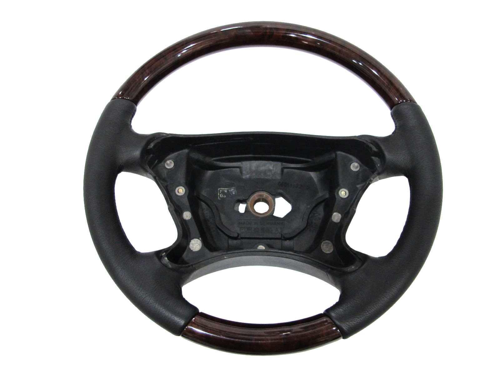 CrazyTheGod R230 2002-2006 PRE-FACELIFT STEERING WHEEL OE Walnut-Elegance WOOD BLACK Leather V1 for Mercedes-Benz