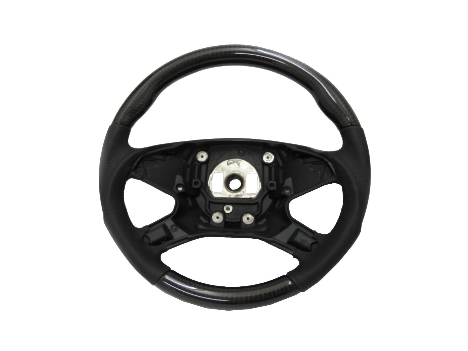 CrazyTheGod W212/S212 2009-2014 -STEERING WHEEL SPORT Carbon-Black WOOD BLACK Leather V1 for Mercedes-Benz