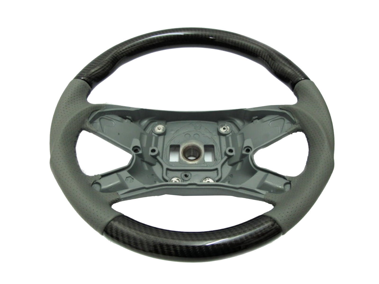 CrazyTheGod W212/S212 2009-2014 -STEERING WHEEL SPORT Carbon-Black WOOD GRAY Leather V1 for Mercedes-Benz