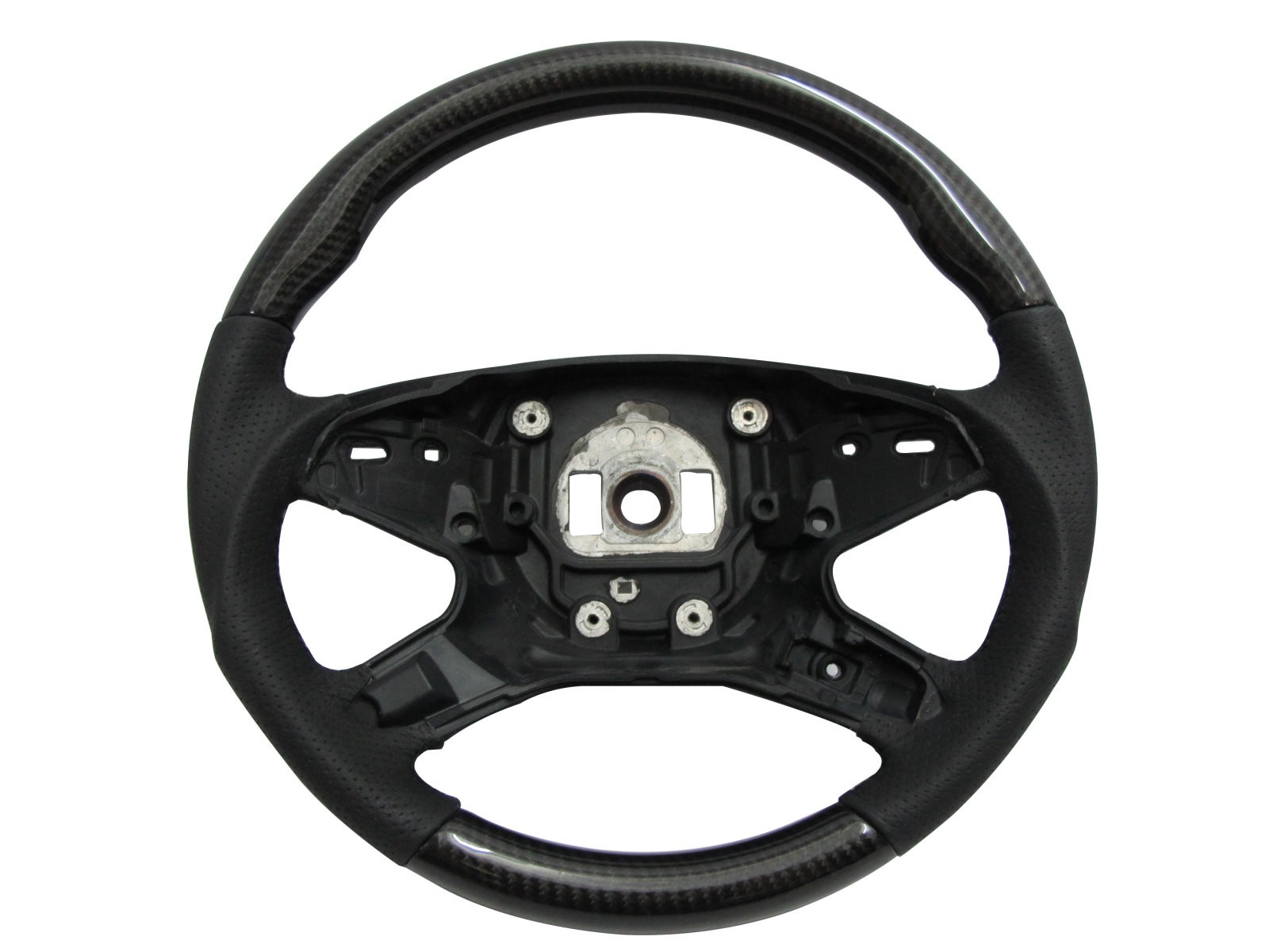 CrazyTheGod W212/S212 2009-2014 -STEERING WHEEL SPORT Carbon-Black WOOD BLACK Leather for Mercedes-Benz