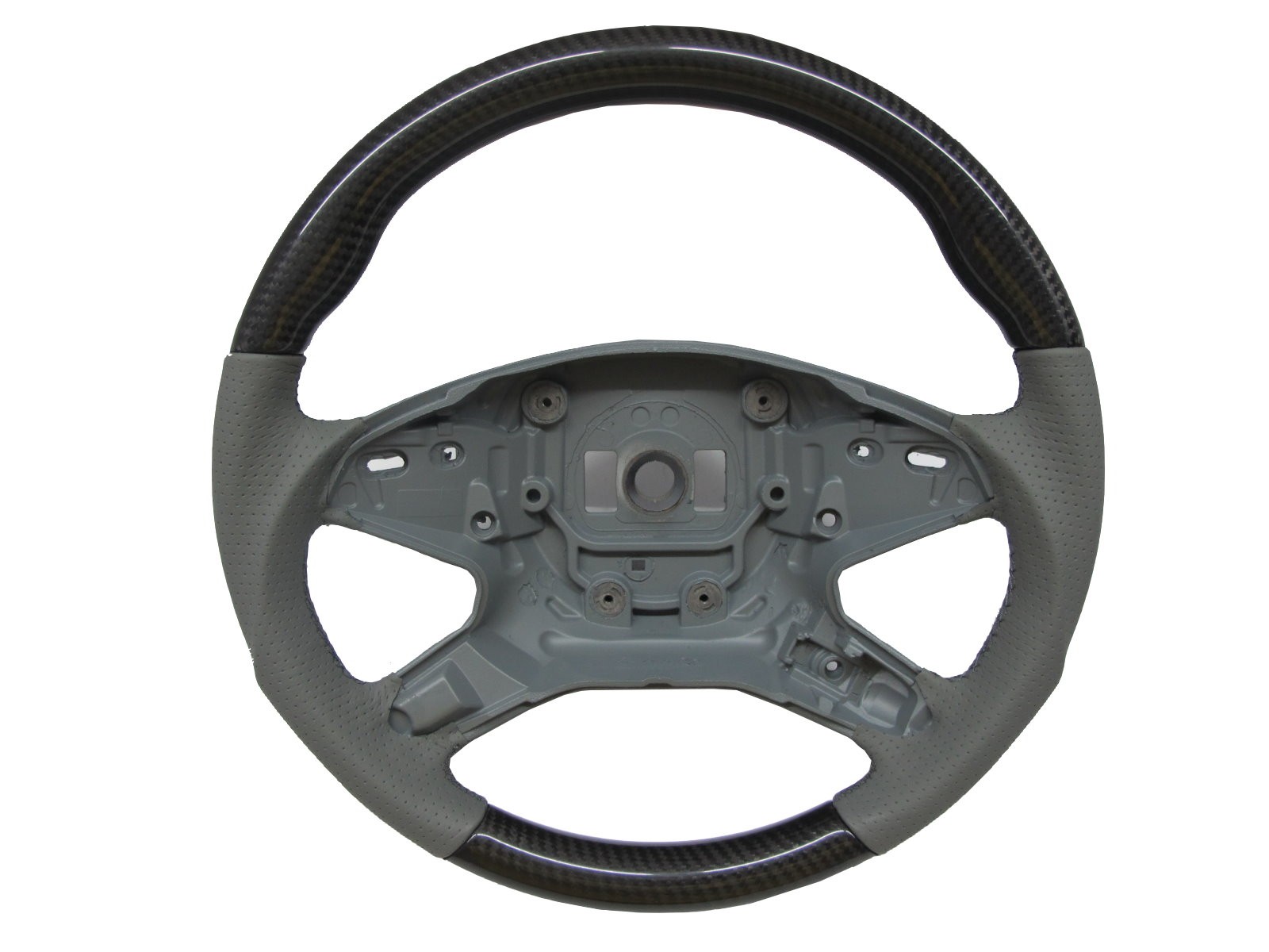 CrazyTheGod W212/S212 2009-2014 -STEERING WHEEL SPORT Carbon-Black WOOD GRAY Leather for Mercedes-Benz