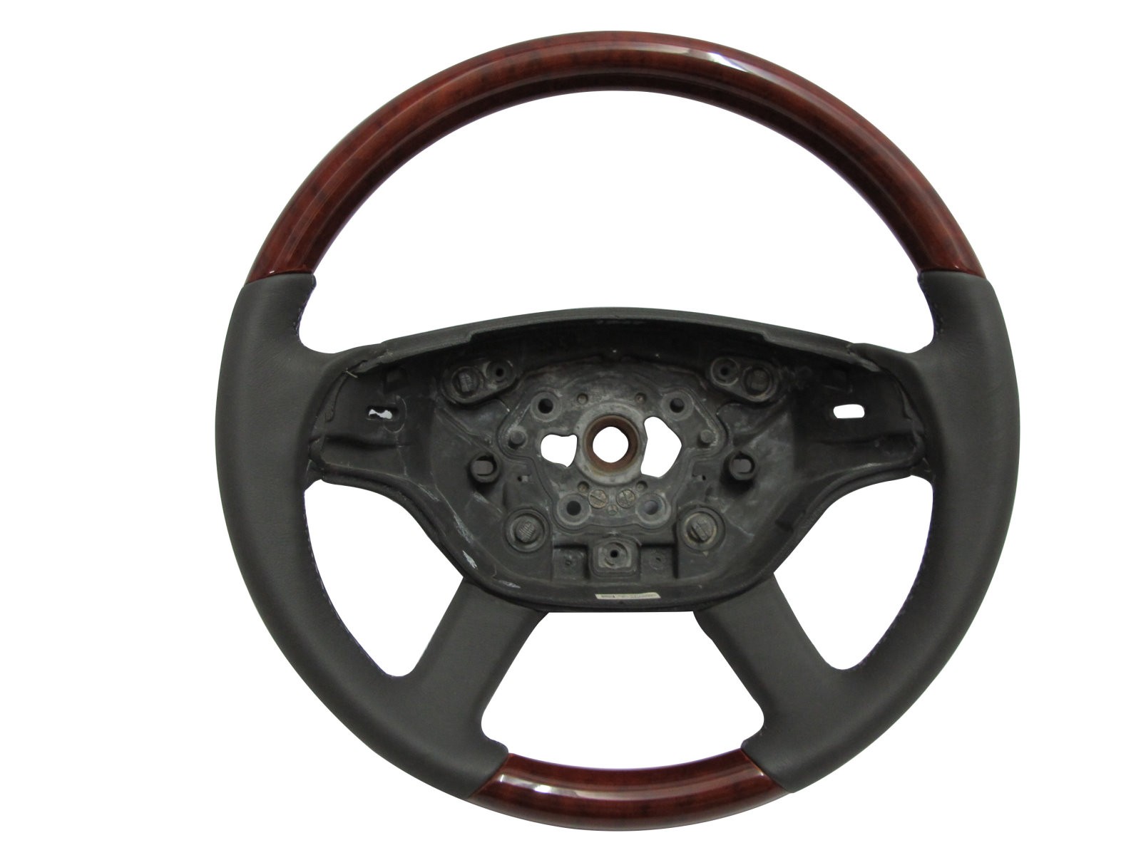 CrazyTheGod W216 2005-2008 PRE-FACELIFT STEERING WHEEL OE Light Walnut WOOD GRAY Leather for Mercedes-Benz