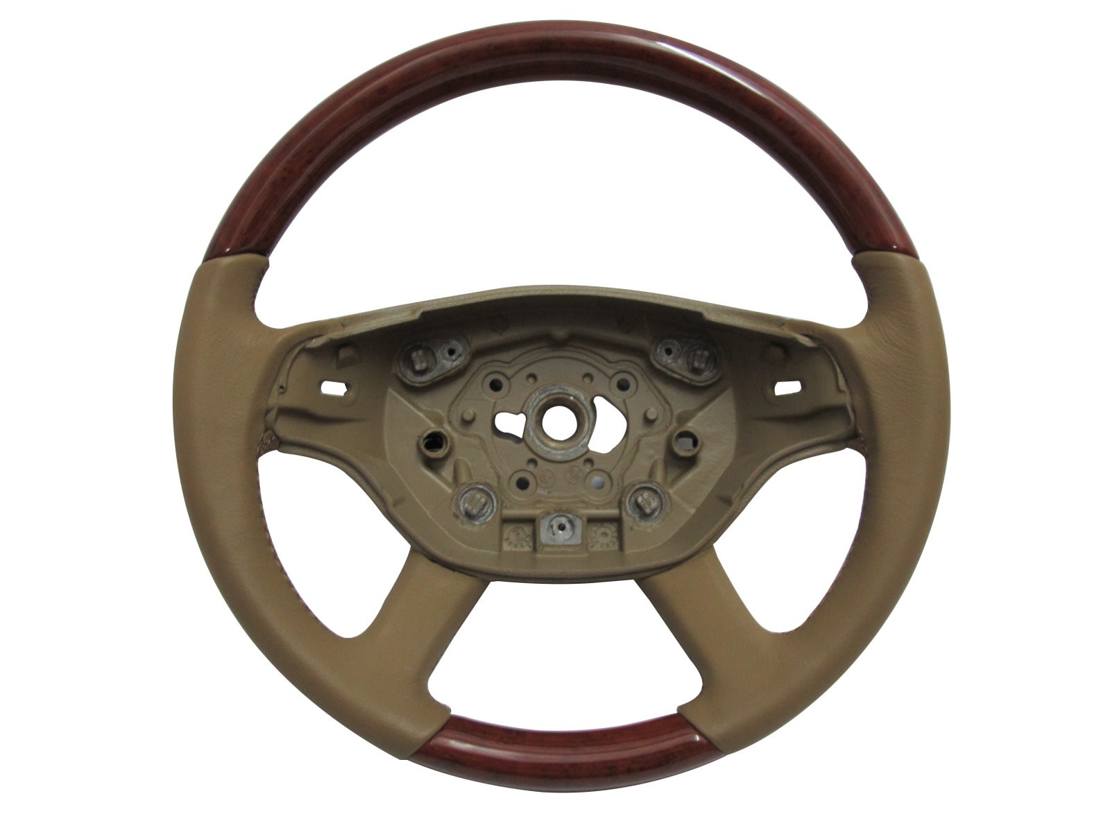 CrazyTheGod W221 2005-2007 PRE-FACELIFT STEERING WHEEL OE Light Walnut WOOD Brown Leather for Mercedes-Benz