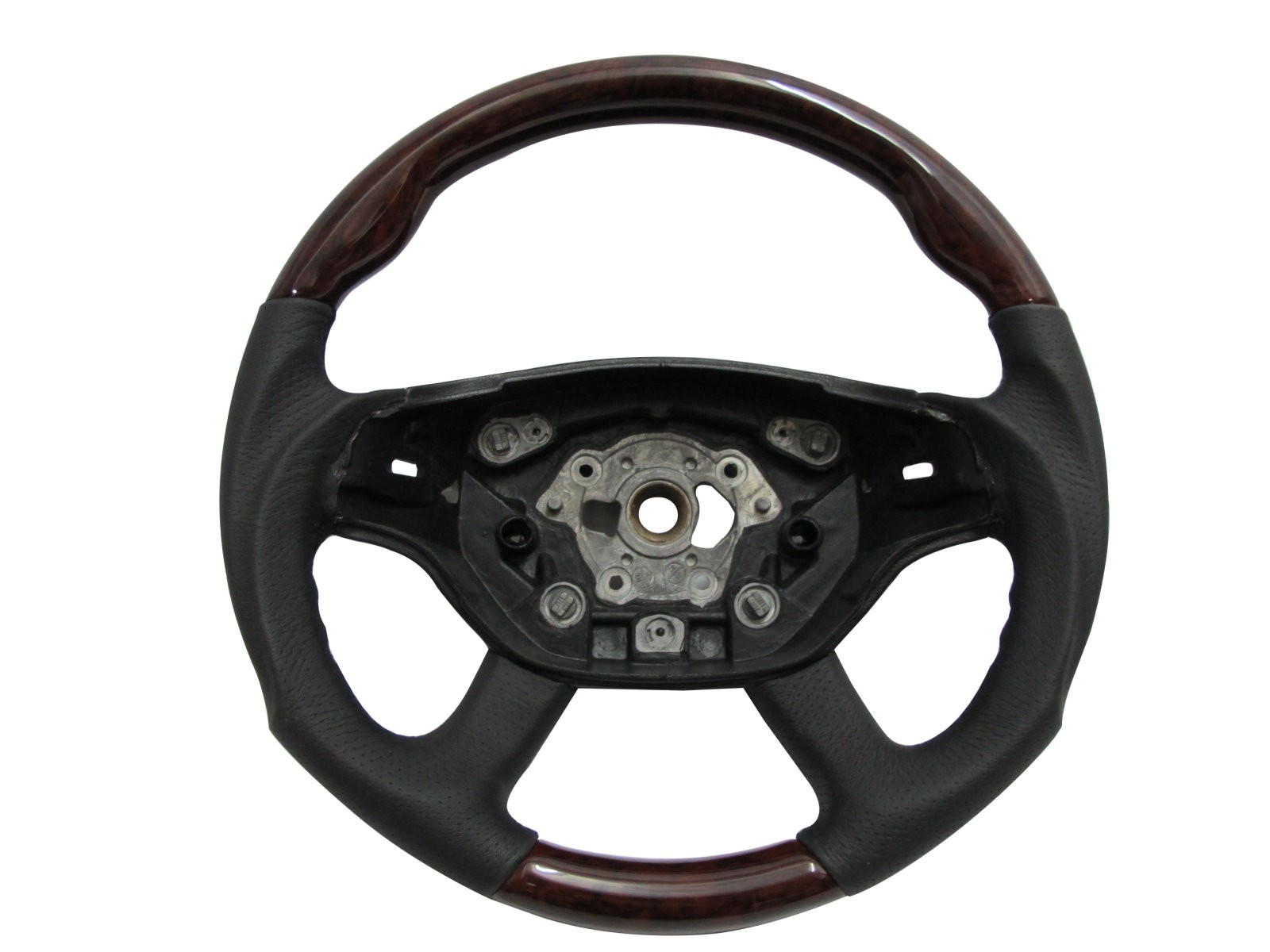 CrazyTheGod W221 2008-2009 FACELIFTED STEERING WHEEL SPORT Walnut WOOD BLACK Leather for Mercedes-Benz