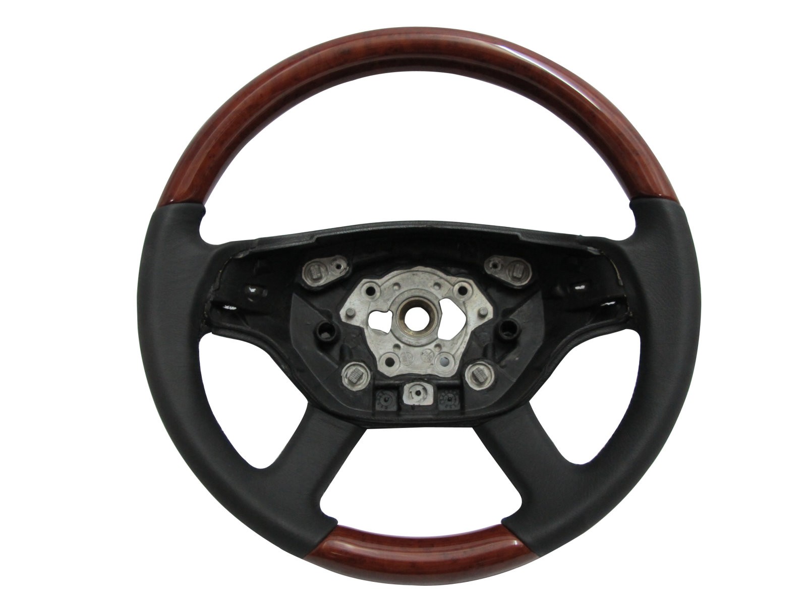 CrazyTheGod W216/C216 2008-2009 FACELIFTED STEERING WHEEL OE Light Walnut WOOD BLACK Leather for Mercedes-Benz