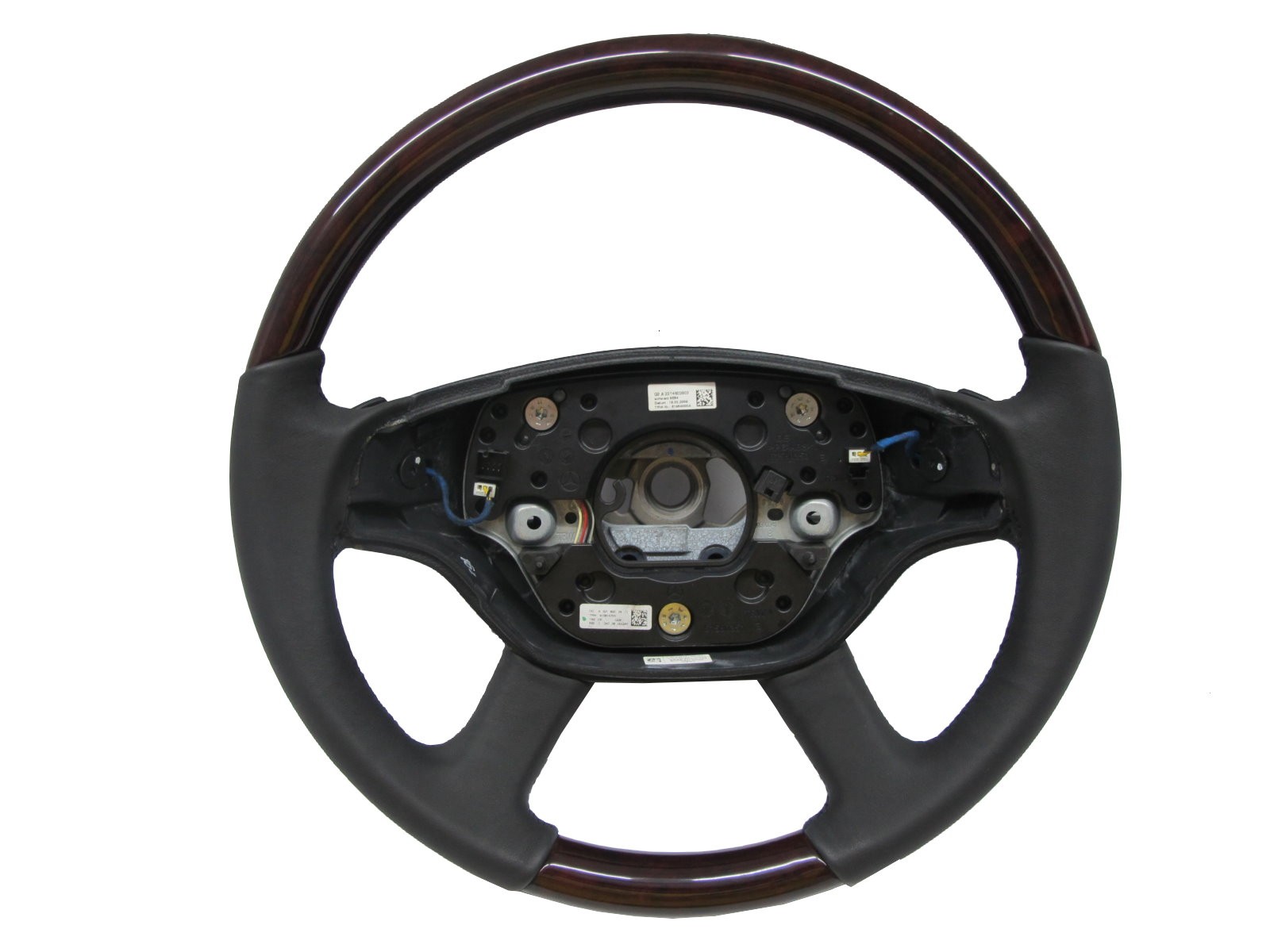 CrazyTheGod W221 2008-2009 FACELIFTED STEERING WHEEL OE Walnut WOOD BLACK Leather for Mercedes-Benz