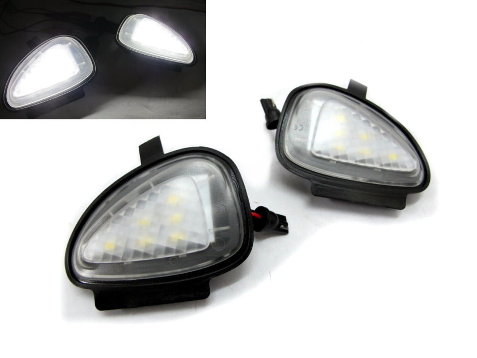 CrazyTheGod Golf CABRIOLET 2012-Present Convertible 2D LED Under Side Mirror Puddle Lights Black for VW Volkswagen