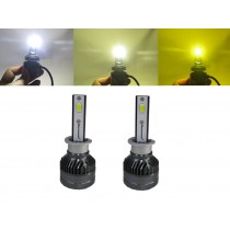 CrazyTheGod Bulb Globe 2PCS 3 Colors LED 6000K 4300K 3000K Headlight Headlamp