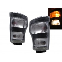CrazyTheGod ELF 600P N-SERIES NPR NKR NHR 2004-Present Truck 2D Clear Corner Light Black for ISUZU