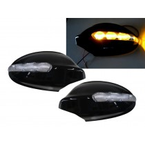 CrazyTheGod 1-Series E87 Fifth generation 2004-2007 Pre-Facelift Hatchback 5D LED Mirror Cover Black for BMW