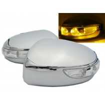 CrazyTheGod FX30d FX35 FX37 FX50 S51 2009-2013 Amber LED Signal Mirror Cover CHROME for INFINITI