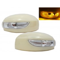CrazyTheGod FX30d FX35 FX37 FX50 S51 2009-2013 Amber LED Signal Mirror Cover Unpainted for INFINITI
