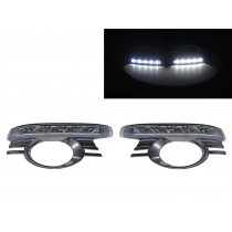 CrazyTheGod C-CLASS W204 2007-2011 PRE-FACELIFT Sedan/Wagon 4D/5D LED DRL Daytime Running Light Lamp Chrome for Mercedes-Benz