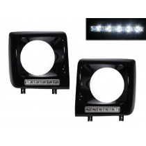 CrazyTheGod W463 1990-2013 DRL Daytime Running LED Headlight Cover Black#197 for Mercedes-Benz