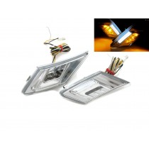 CrazyTheGod FR-S 2012-present Coupe 2D LED Front Bumper Side Repeater Marker Indicators Chrome for SCION