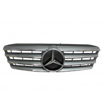 CrazyTheGod W203 2000-2007 4D/5D Sedan/Wagon GRILLE/GRILL 4FIN CHROME/GRAY for Mercedes-Benz V1 Exc C55