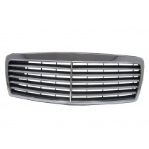 CrazyTheGod E-CLASS W210/T210 1995-1999 PRE-FACELIFT Sedan/Wagon 4D/5D 11MD GRILLE/GRILL Chrome/Black Carbon-Fiber for Mercedes-Benz
