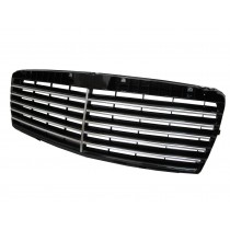 CrazyTheGod W210 1995-1999 Pre-Facelif GRILLE/GRILL INNER 11MD CHROME/BLACK for Mercedes-Benz