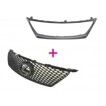 CrazyTheGod IS IS250/IS350/IS220D XE20 Second generation 2005-2008 PRE-FACELIFT Sedan 4D ISF Style GRILLE/GRILL Gloss Black V2 for LEXUS