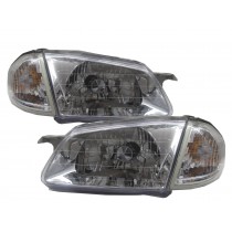CrazyTheGod Activa BJ 1998-2000 Sedan/Wagon Clear Headlight Headlamp CHROME V1 for FORD LHD