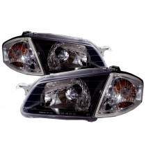 CrazyTheGod Lynx BJ 1998-2000 Sedan/Wagon Clear Headlight Headlamp BLACK V1 for FORD LHD