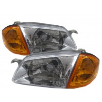 CrazyTheGod IsamuGenki BJ 1998-2000 Sedan/Wagon Clear Headlight Headlamp CHROME V2 for MAZDA LHD