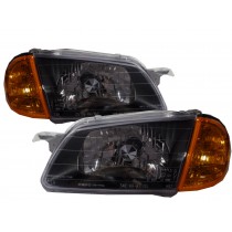 CrazyTheGod SpeedProtege BJ 1998-2000 Sedan/Wagon Clear Headlight Headlamp BLACK V2 for MAZDA LHD