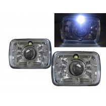 CrazyTheGod Yukon 1992-1999 Truck 2D Projector Headlight Headlamp Chrome V2 for GMC RHD
