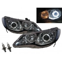 CrazyTheGod CSX 2006-2011 Sedan 4D Guide LED Angel-Eye Projector Headlight Headlamp Black RussiaSouth AfricaASIAJAPANAustralia for ACURA RHD